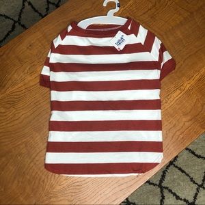Red & White stripe Dog t-shirt